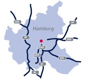 Standort in Hamburg auf der Karte