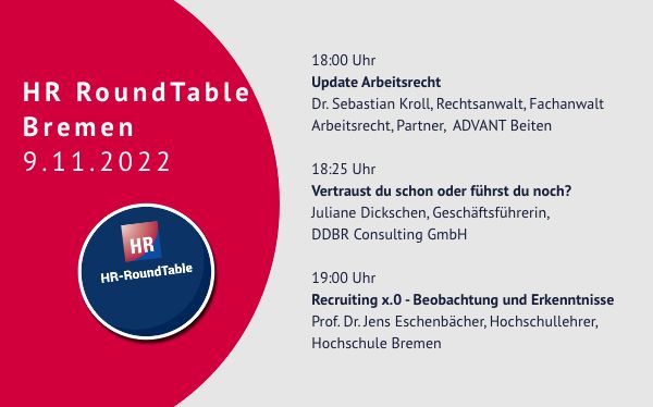 Programm des HR-RoundTable am 9.11.22 in Bremen